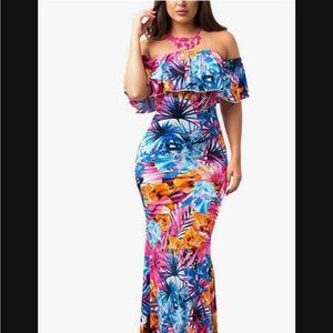 Floral Off-Shoulder Maxi Dress 2 for 1
